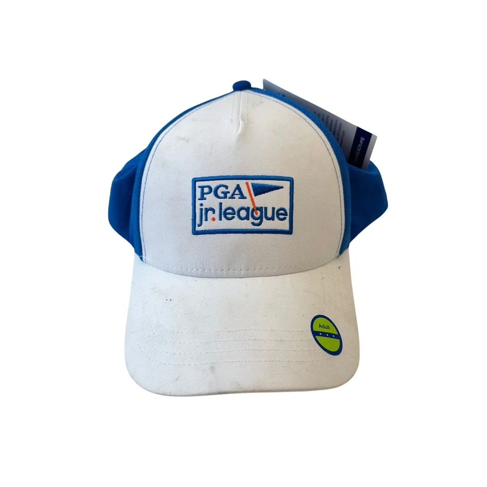 New PGA Jr League Golf Hat Cap Blue‎ White Adjustable Youth Adult Unisex